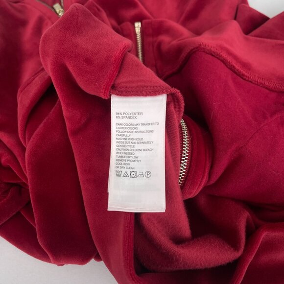 Tommy Bahama Red Velour Hoodie Jacket Full Zip Polyester Womens S - Picture 6 of 10